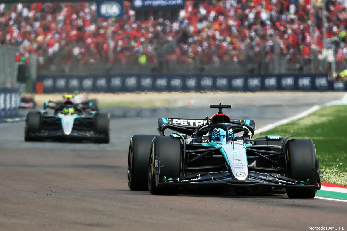 mercedes gp emilia romagna imola 2024 russell hamilton