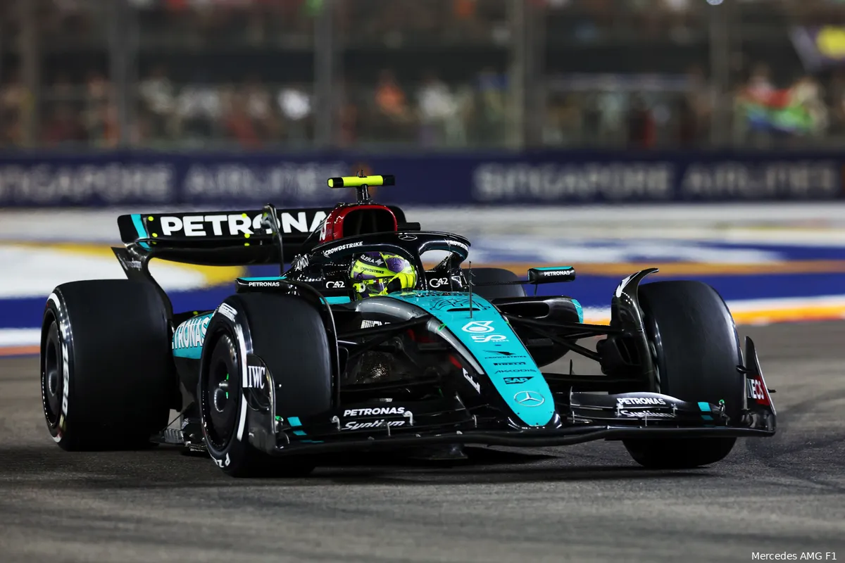 mercedes lewis hamilton singapore gp zondag 2024