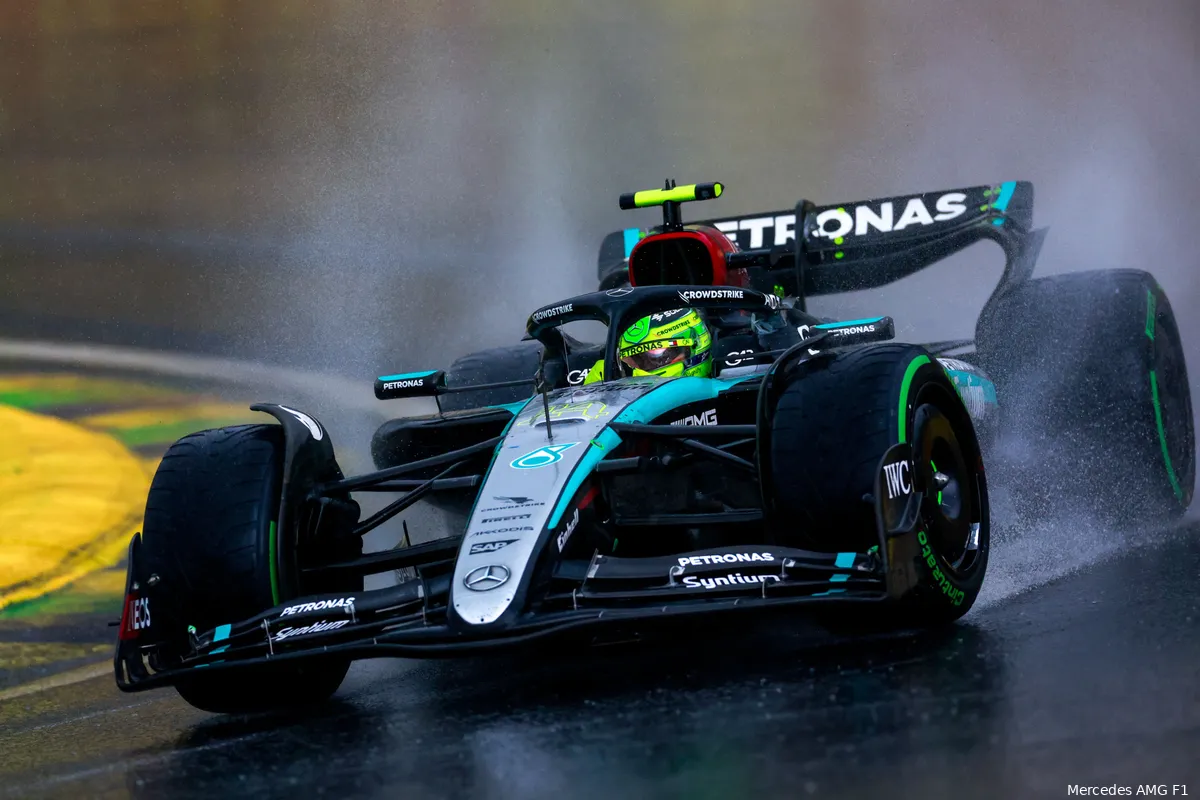 lewis hamilton brazilie regenrace zondag mercedes 2024