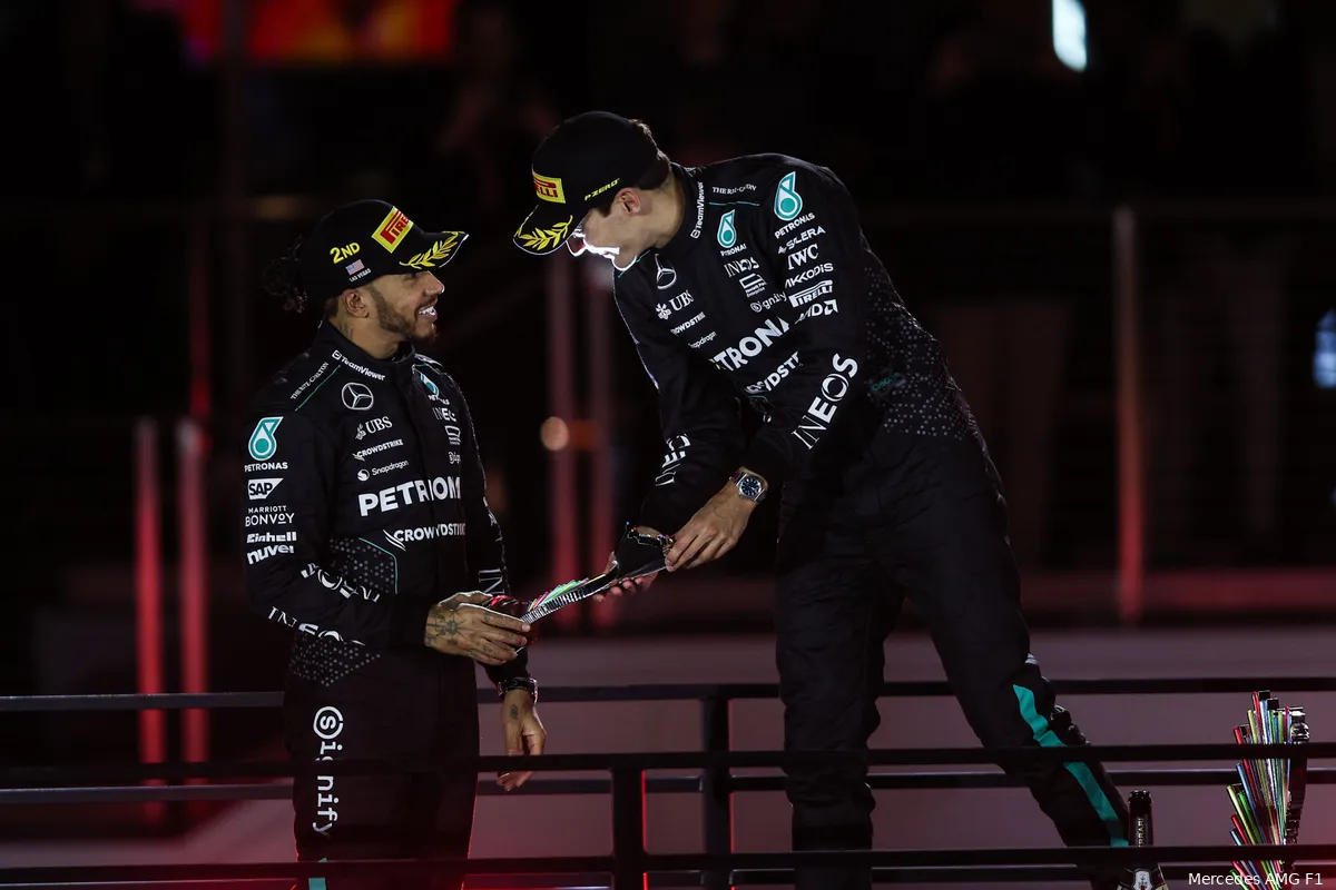 russell mercedes zaterdag las vegas 1 lewis hamilton
