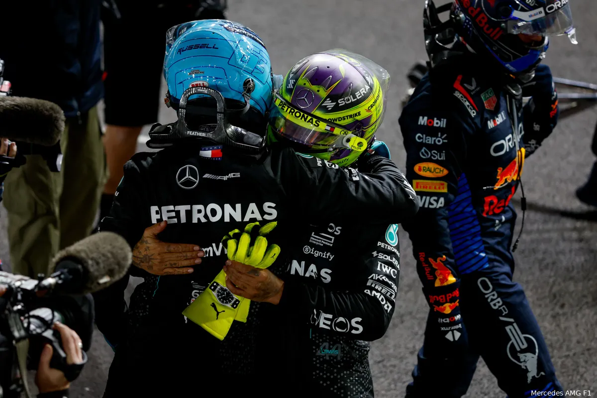 russell mercedes zaterdag las vegas 1 lewis hamilton