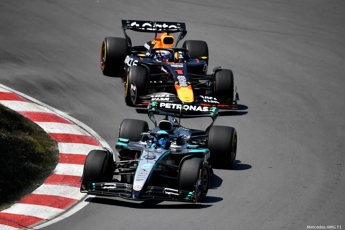george russell max verstappen mercedes canada 2025