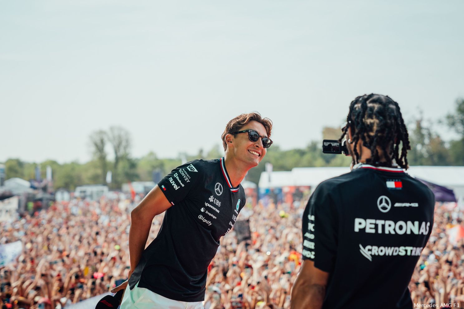 lewis hamilton george russell mercedes gp italie zaterdag 2024