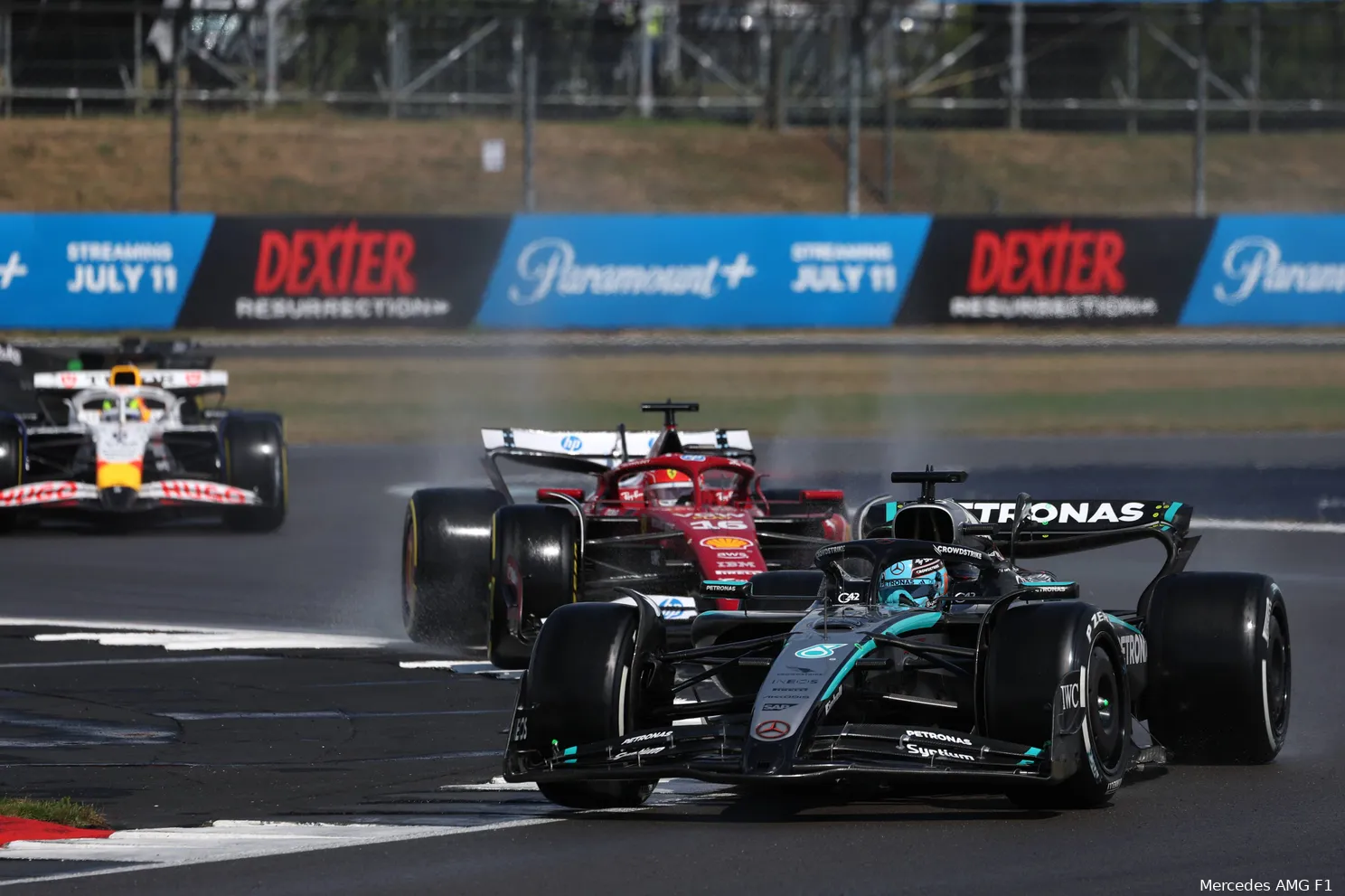 george russell mercedes 2025 zondag race silvestone groot brittannie