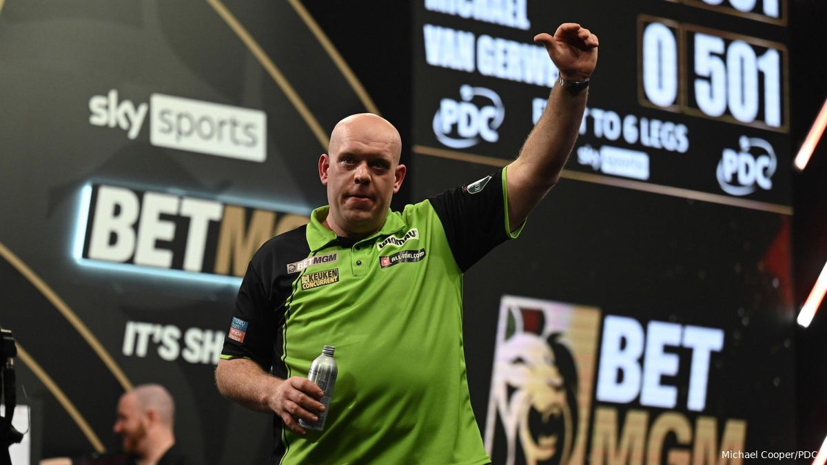 Premier League Darts 2024 standings Michael van Gerwen third player