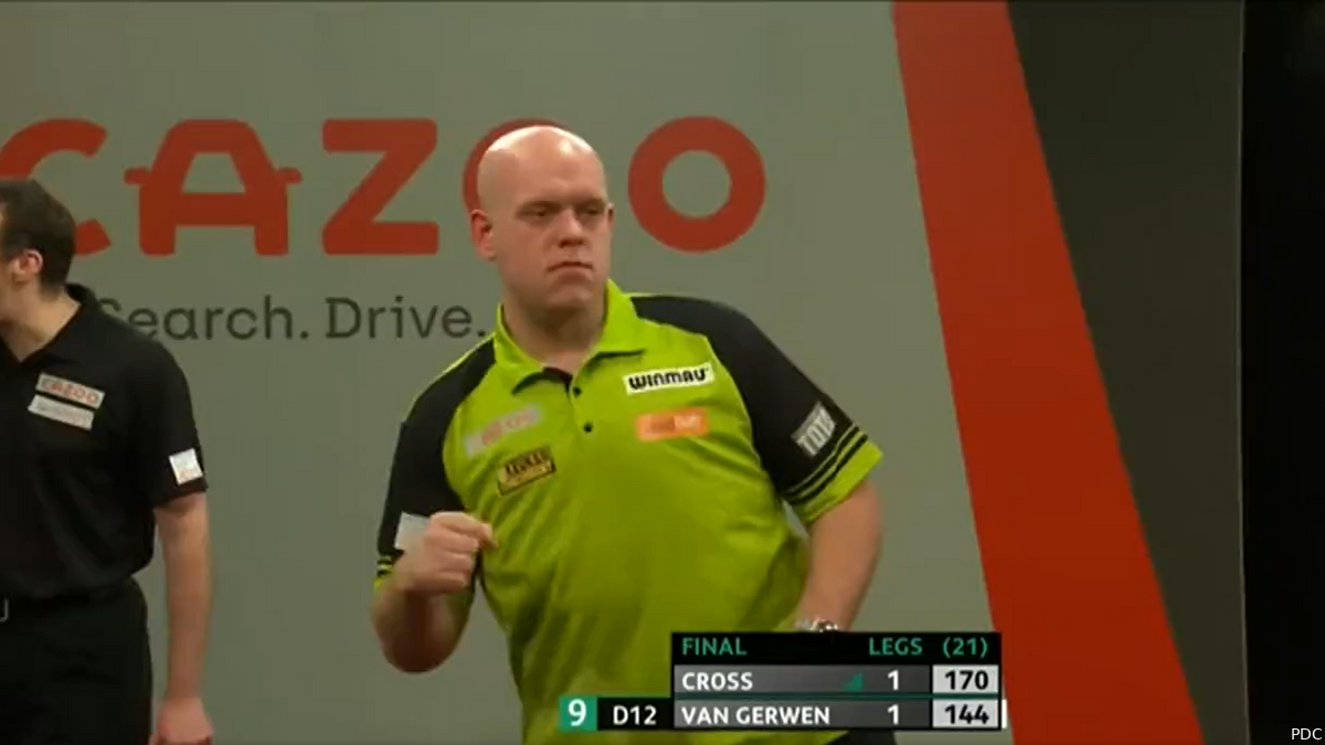 VIDEO Van Gerwen produces stunning ninedart finish to begin final of Players Championship