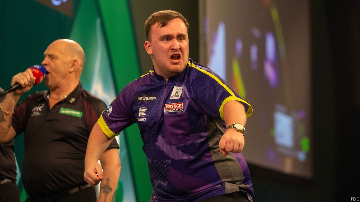 Ninedart Luke Littler flies into Bahrain Darts Masters semifinals as