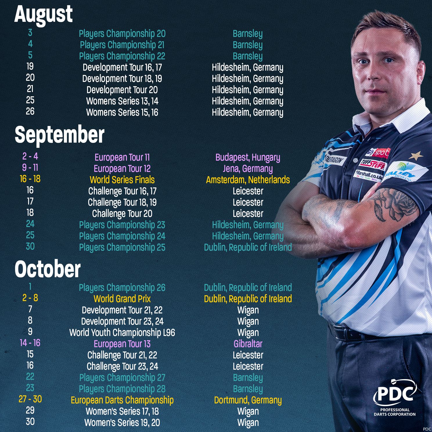 PDC Calendar for 2022 More than 150 of darts scheduled |