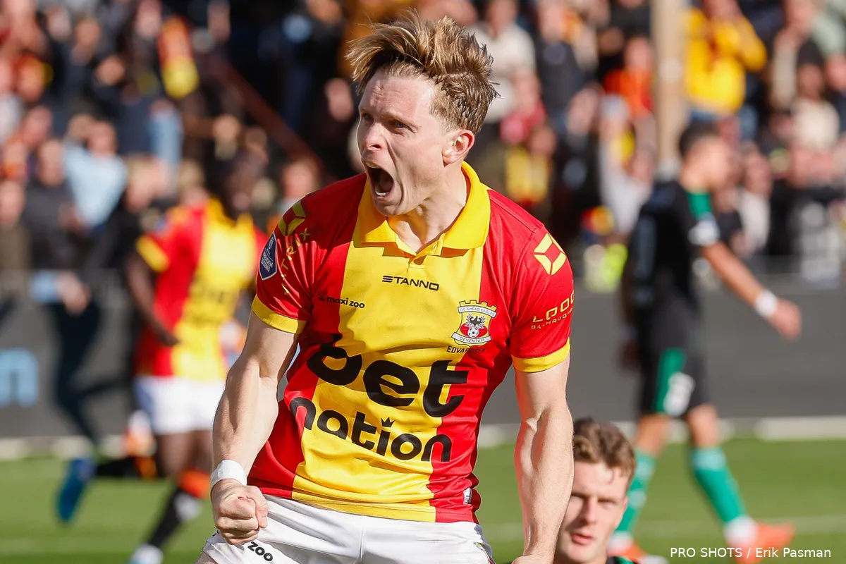 oliver edvarsen go ahead eagles juicht doelpunt pec zwolle