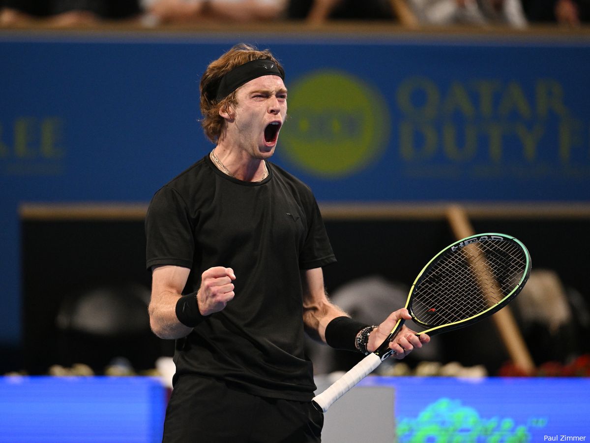 Andrey Rublev comes from a set and five match points down to progress in Dubai