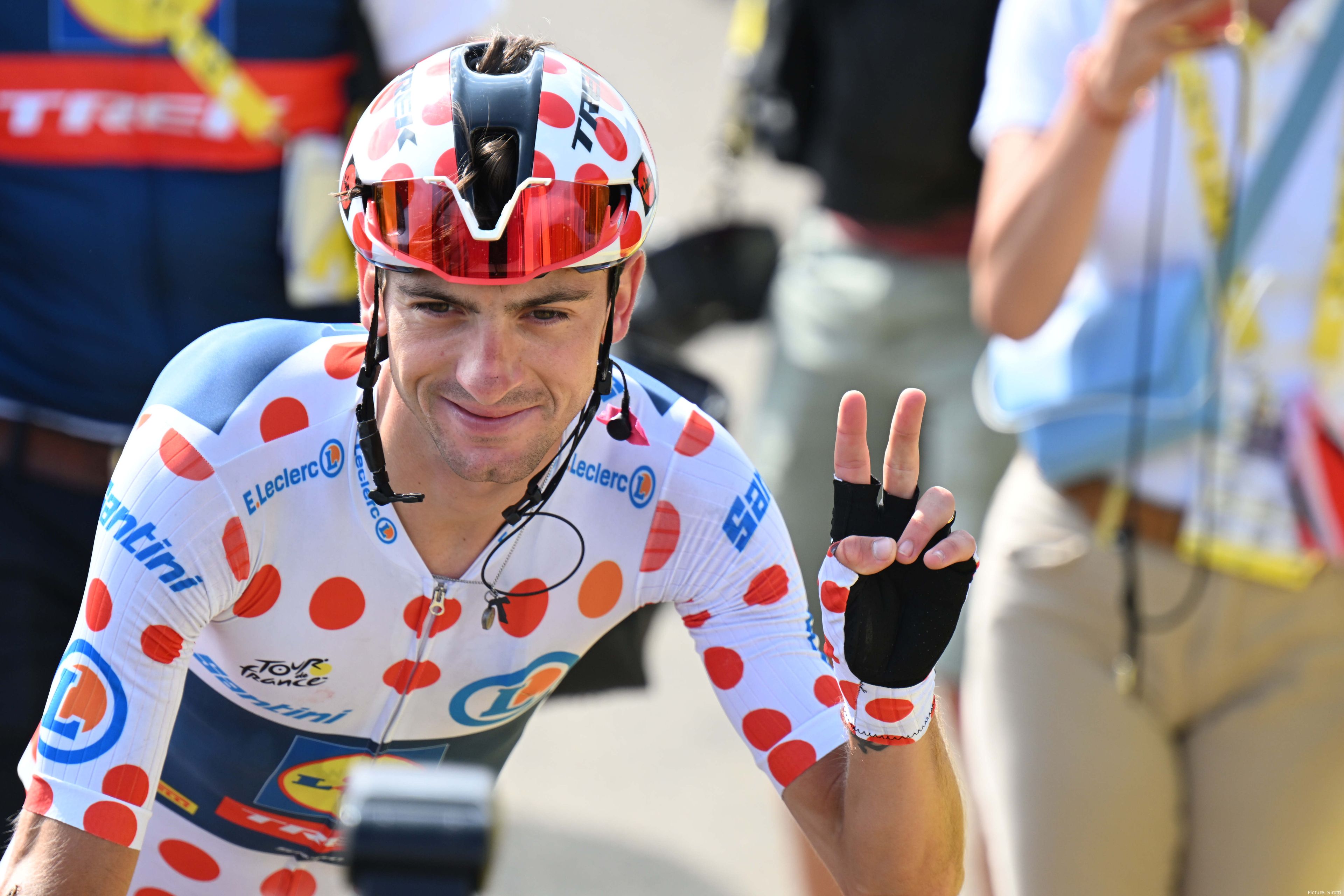 Giulio Ciccone klom naar de 'Polka Dots' trui tijdens de Tour de France 2023. @Sirotti
