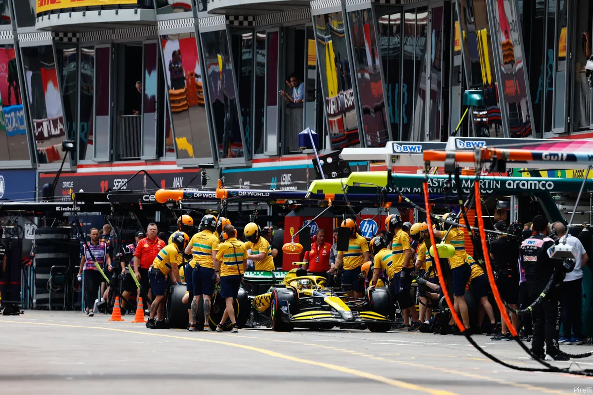 lando norris monaco mclaren pitstop friday montecarlo 2024
