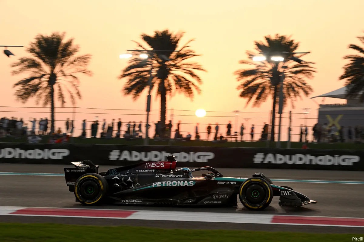 george russell mercedes abu dhabi 22 friday yasmarina 2024