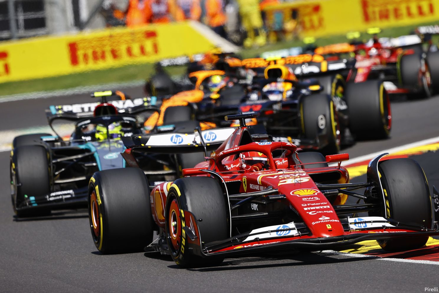 lewis hamilton charles leclerc racedag belgie 2024