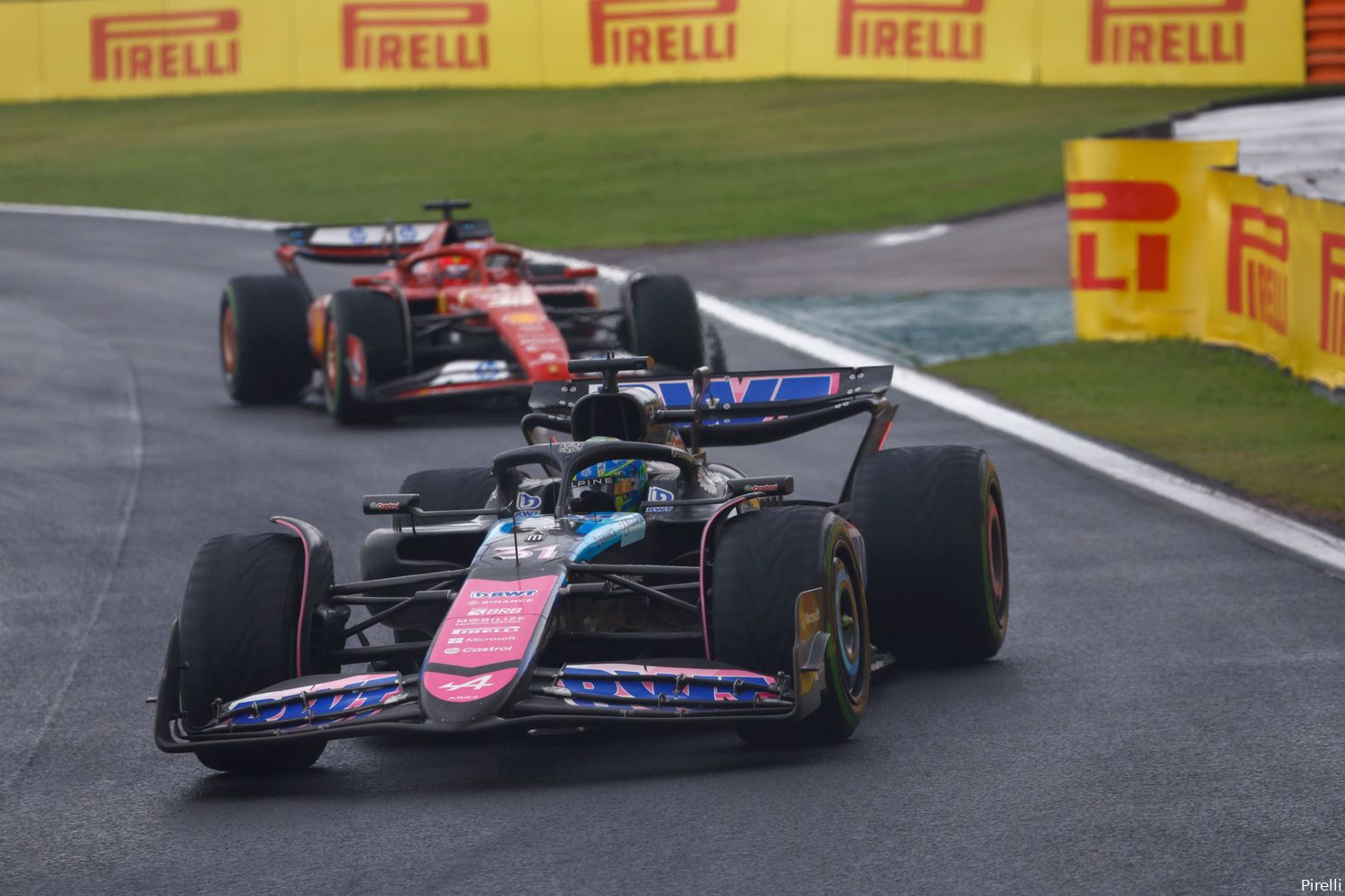 esteban ocon alpine ferrari charles leclerc gp sao paulo zondag 2024