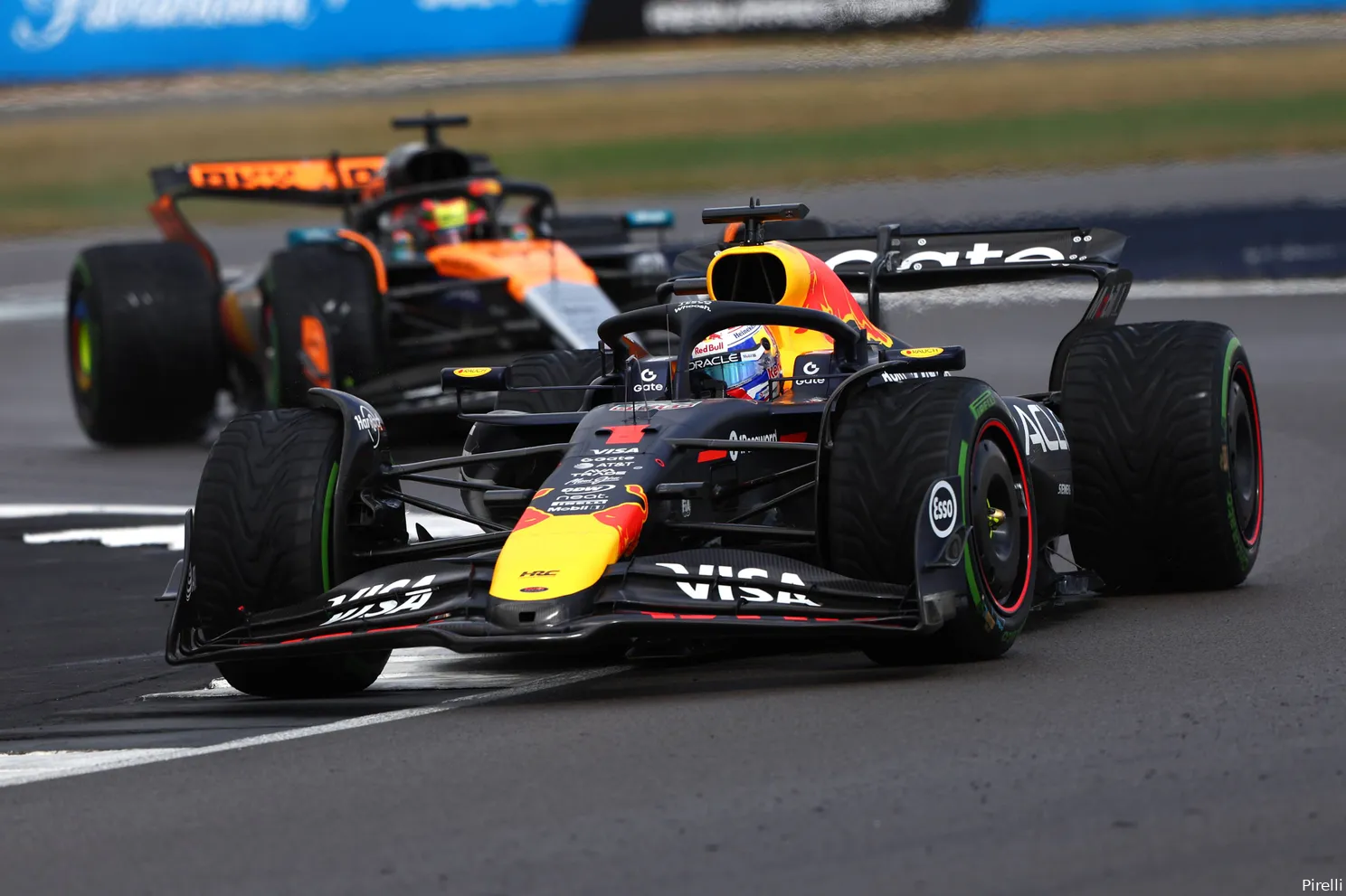 max verstappen red bull racing 2025 silverstone groot brittannie zondag race pirelli