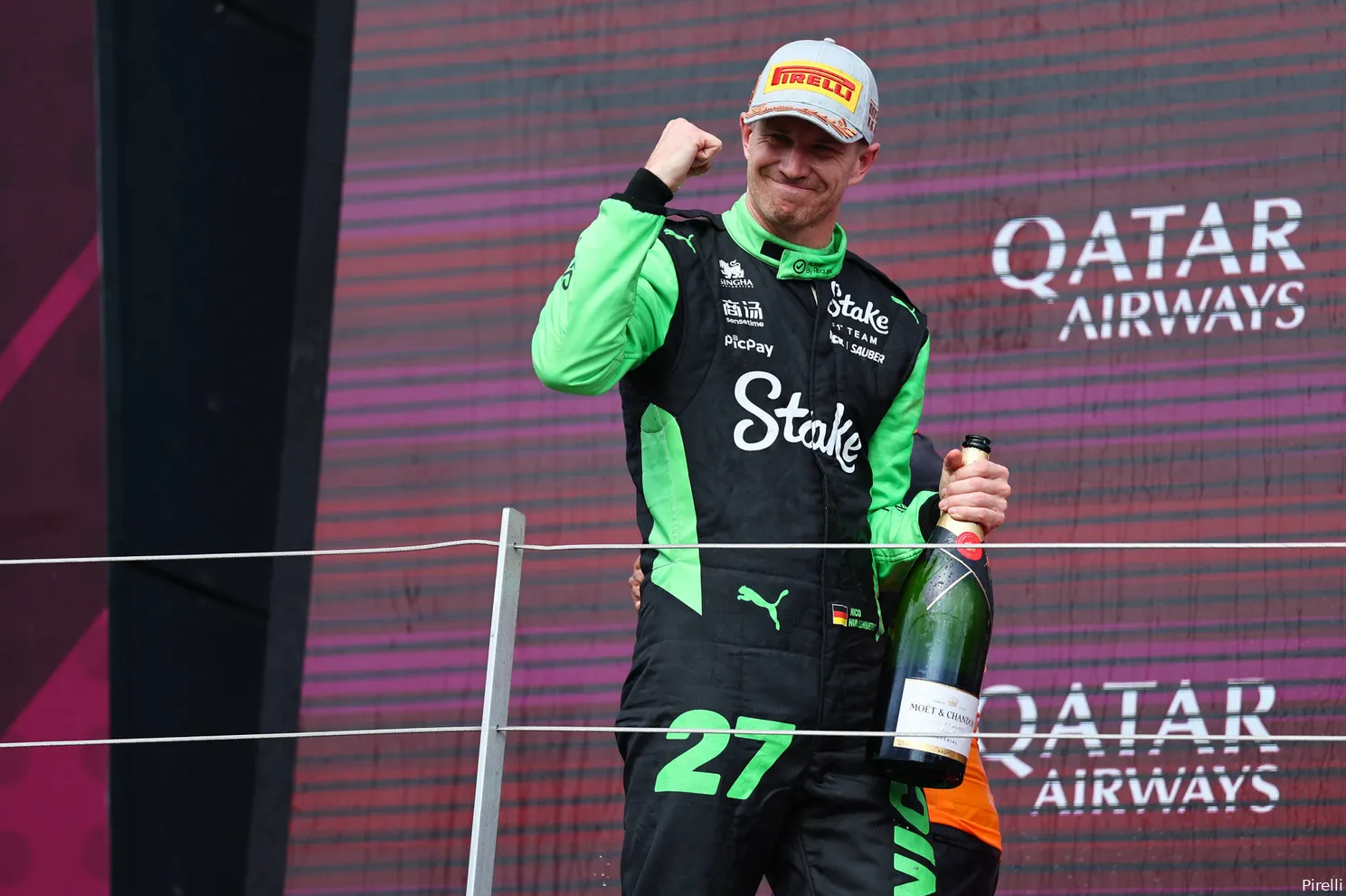 nico hulkenberg sauber podium 2025 silverstone groot brittannie zondag race pirelli