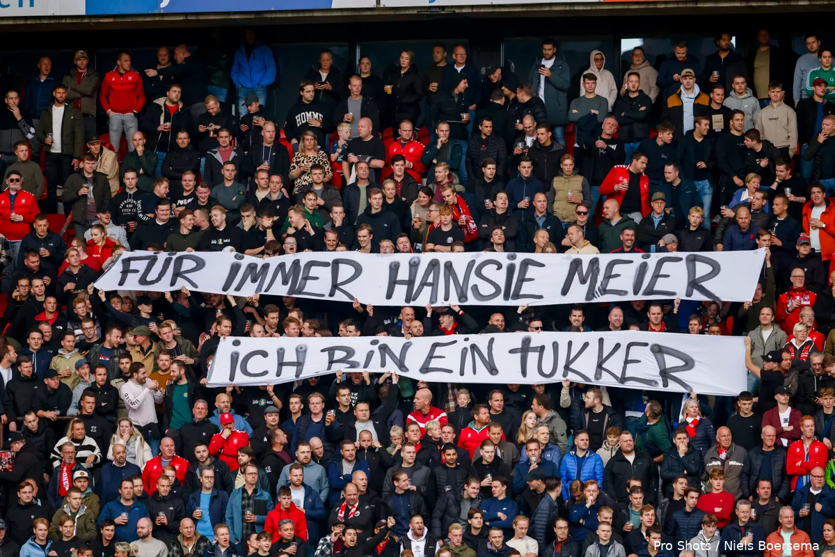 spandoek vak p supporters fur immer hansie meier meyer ich bin ein tukker fc twente feyenoord 2023 2024