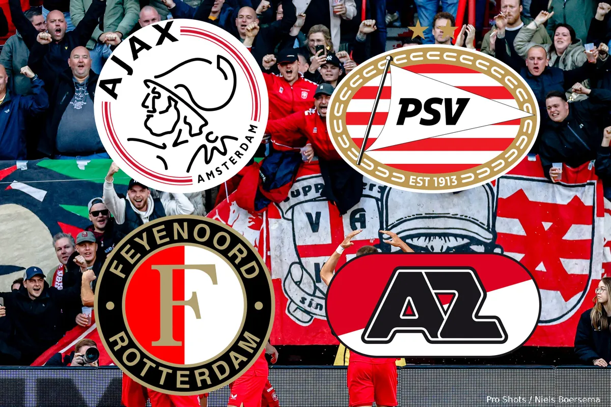 supporters juichen twente heracles 2024 ajax psv feyenoord az logos
