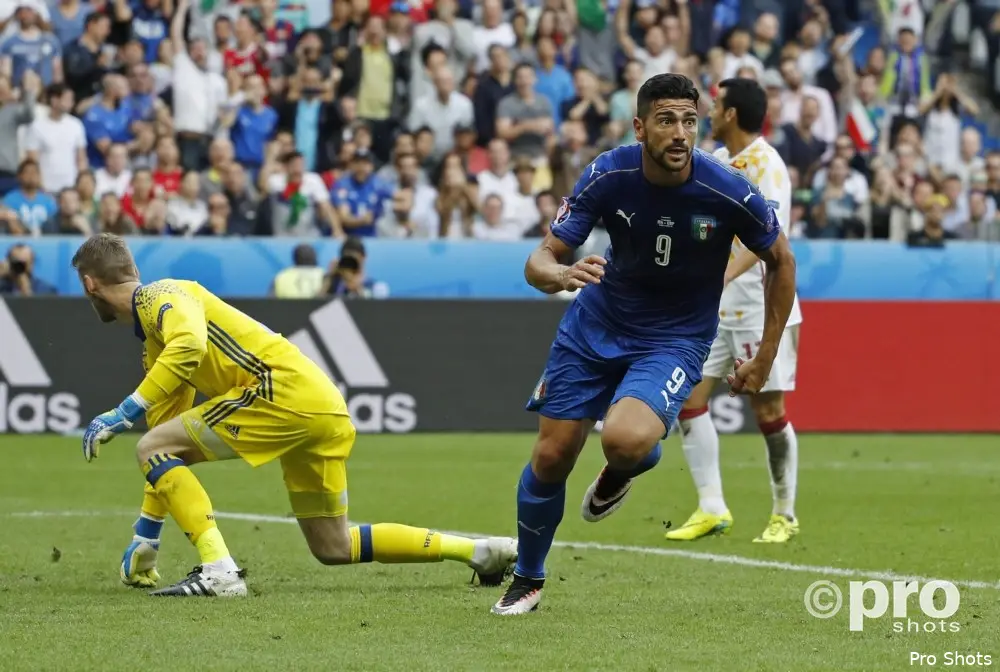 Graziano Pellè scoort en schakelt Spanje uit op EK