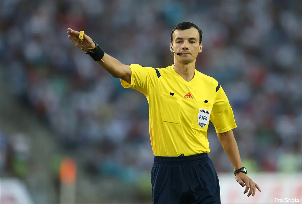 Serhiy Boiko fluit Feyenoord - Dinamo Tbilisi