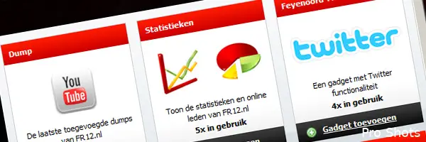 Personaliseer FR12.nl met gadgets!