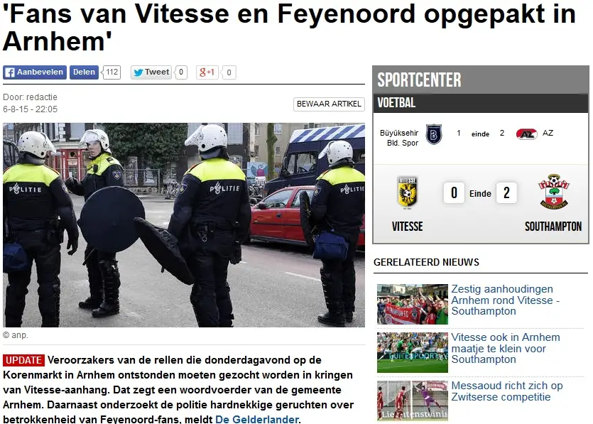 Media maken Feyenoord-supporters onterecht zwart