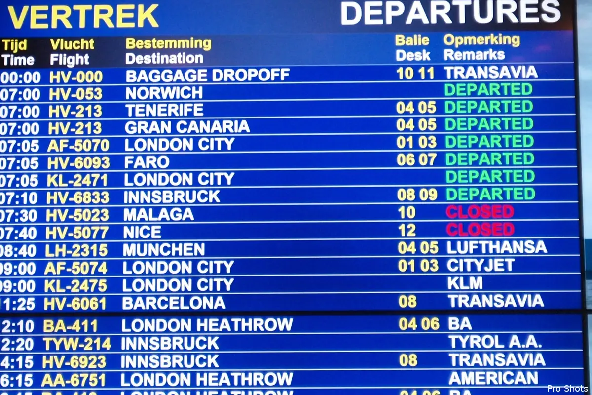 Feyenoord veilig geland in Málaga