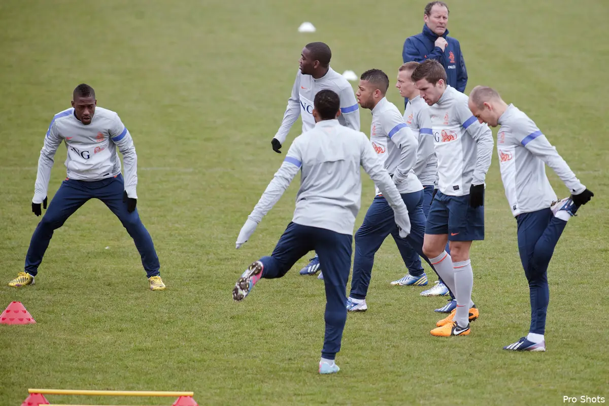Enkele foto\'s Feyenoorders trainen mee met Oranje
