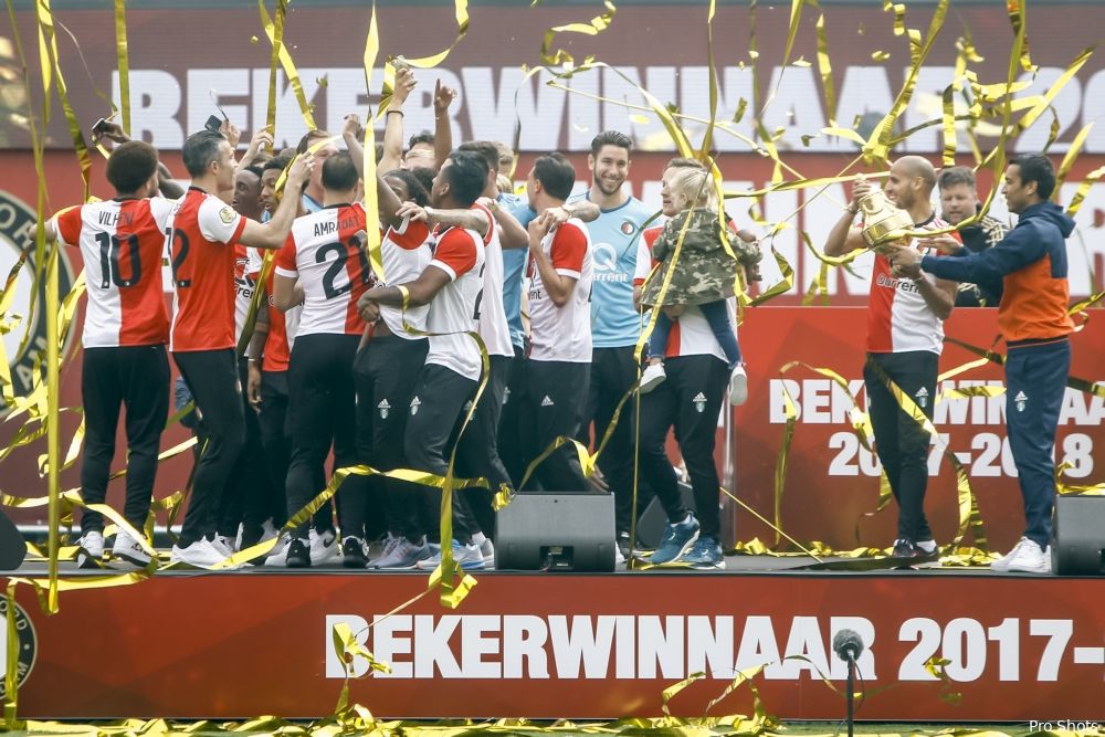 Duizenden Feyenoord-supporters bij huldiging bekerwinnaar