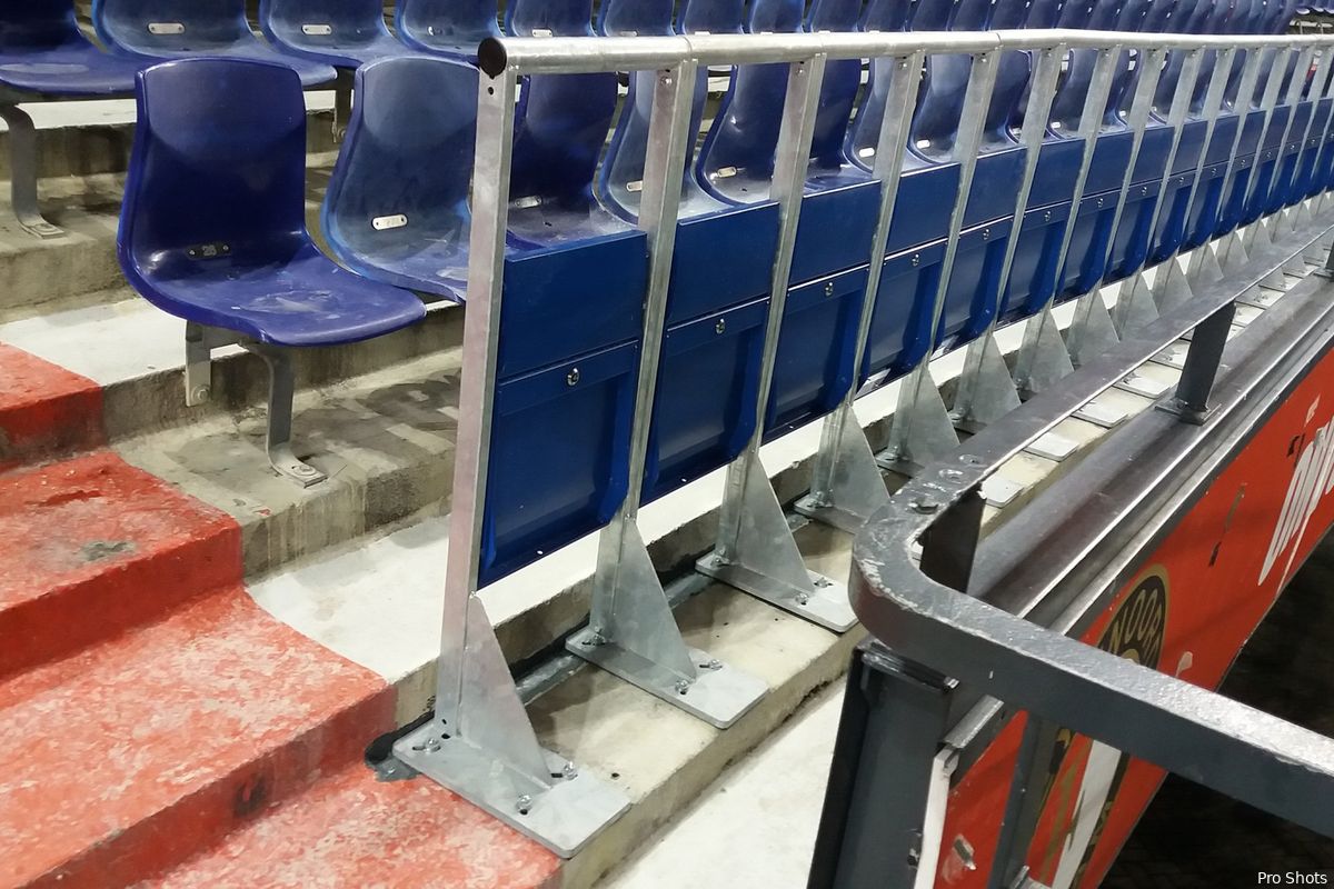 Feyenoord plaatst eerste rail seats in De Kuip