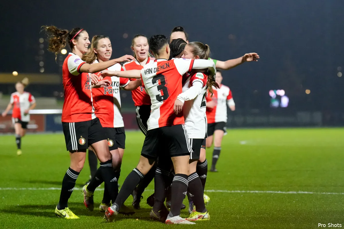 Feyenoord Vrouwen 1 verslaat PEC in laatste thuiswedstrijd van 2021