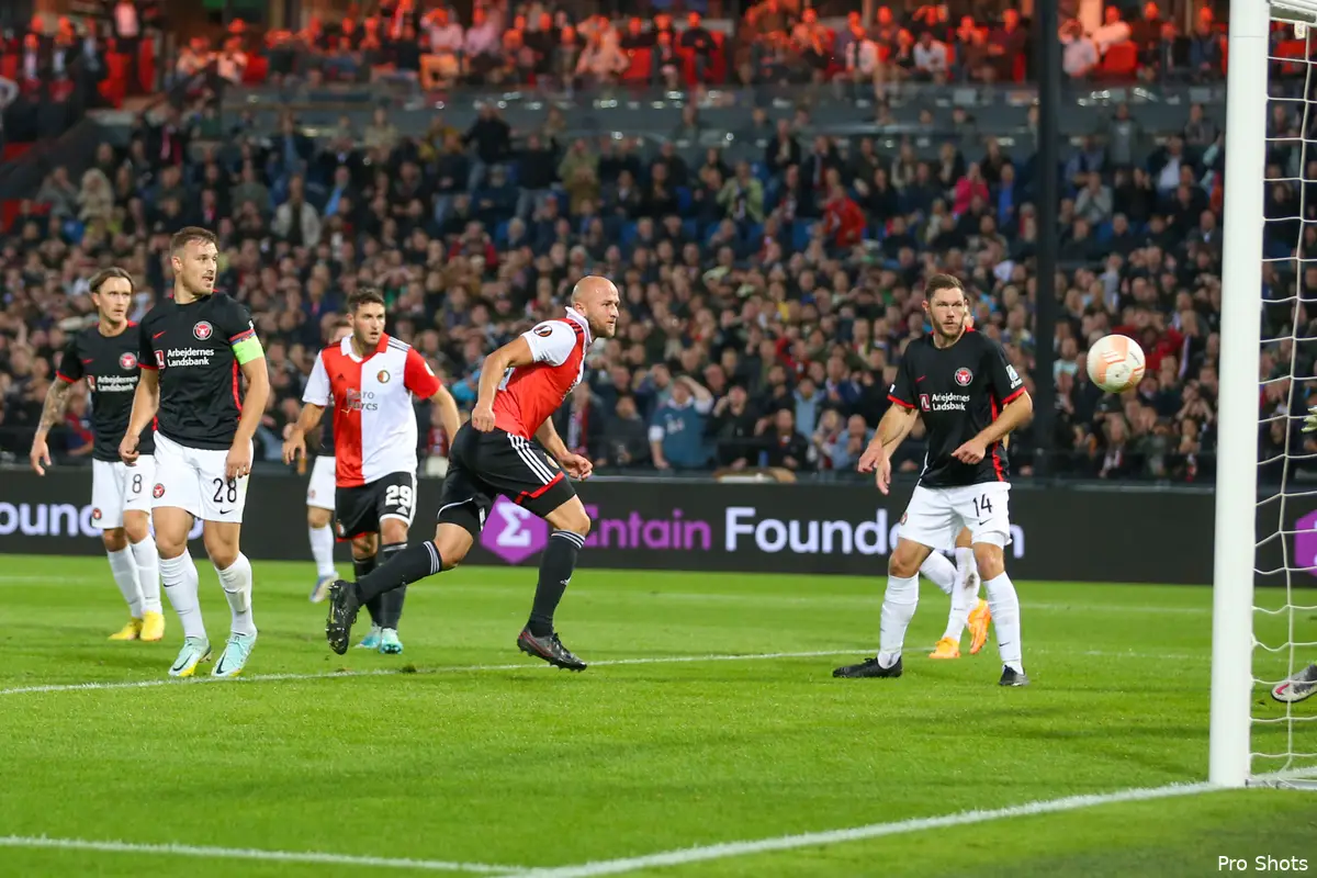 Feyenoord ondanks vele kansen niet voorbij FC Midtjylland