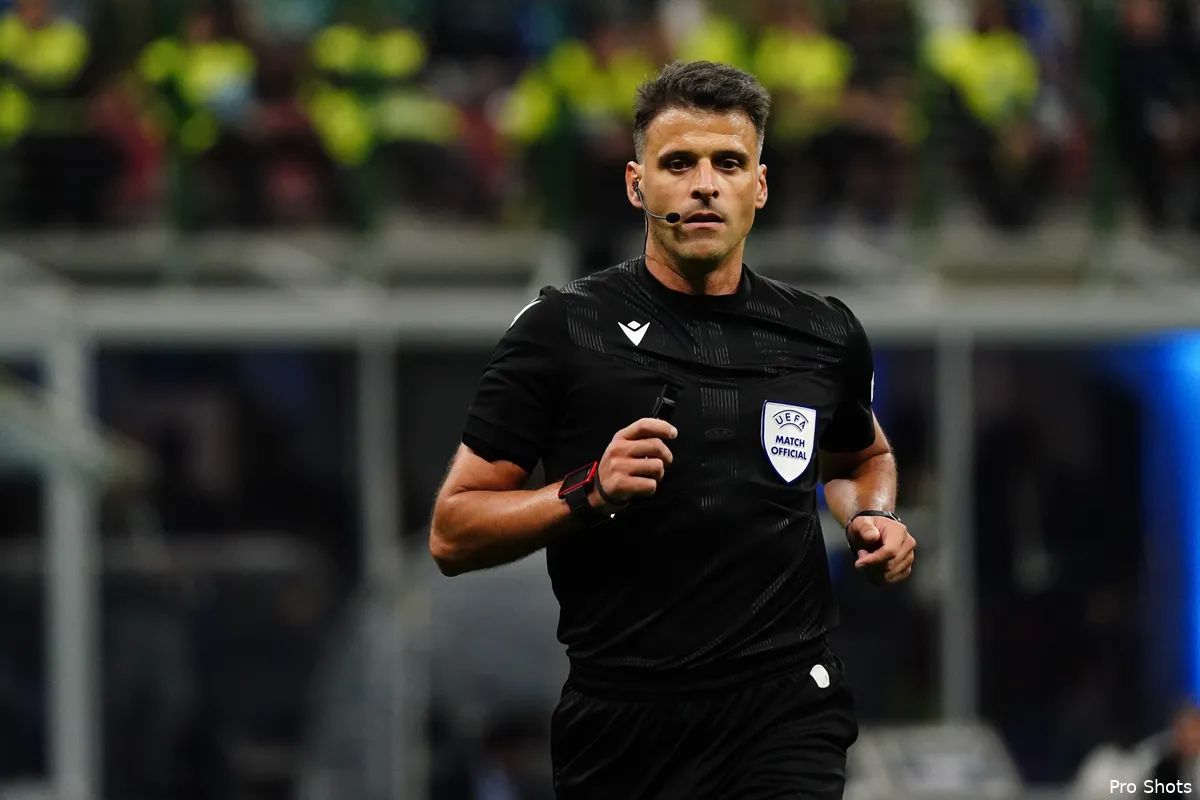 Jesús Gil Manzano fluit donderdag Feyenoord - Shakhtar Donetsk