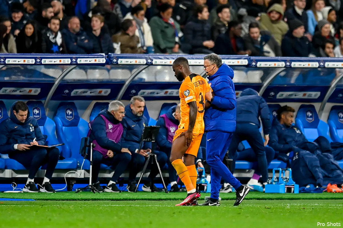 Geertruida raakt geblesseerd bij Oranje: ''Ziet er slecht uit''