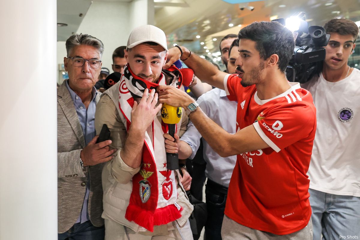 Portugese media filmen aankomst Kökcü op vliegveld van Lissabon