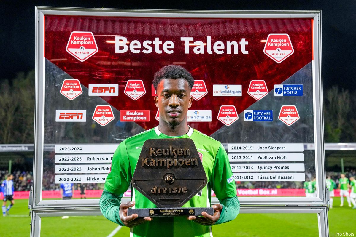 Feyenoord-huurling 't Zand verkozen tot Beste Talent van derde periode