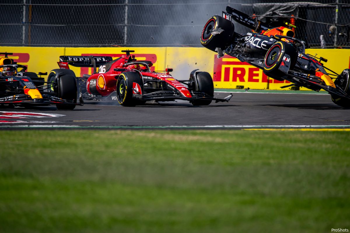 Brundle zag Pérez struikelen over Leclerc: 'Hij maakte twee fouten'