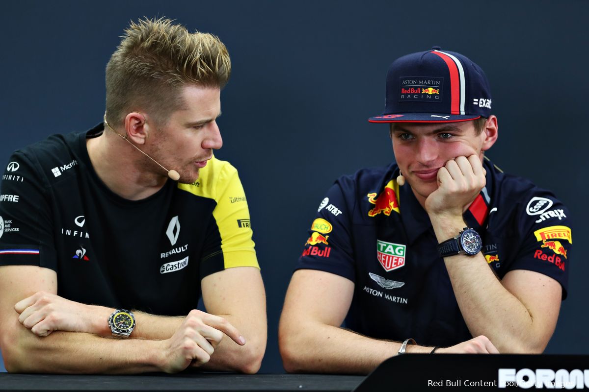 Hülkenberg ziet Verstappen zonder stress in titelgevecht: 'Max is gewoon gek'