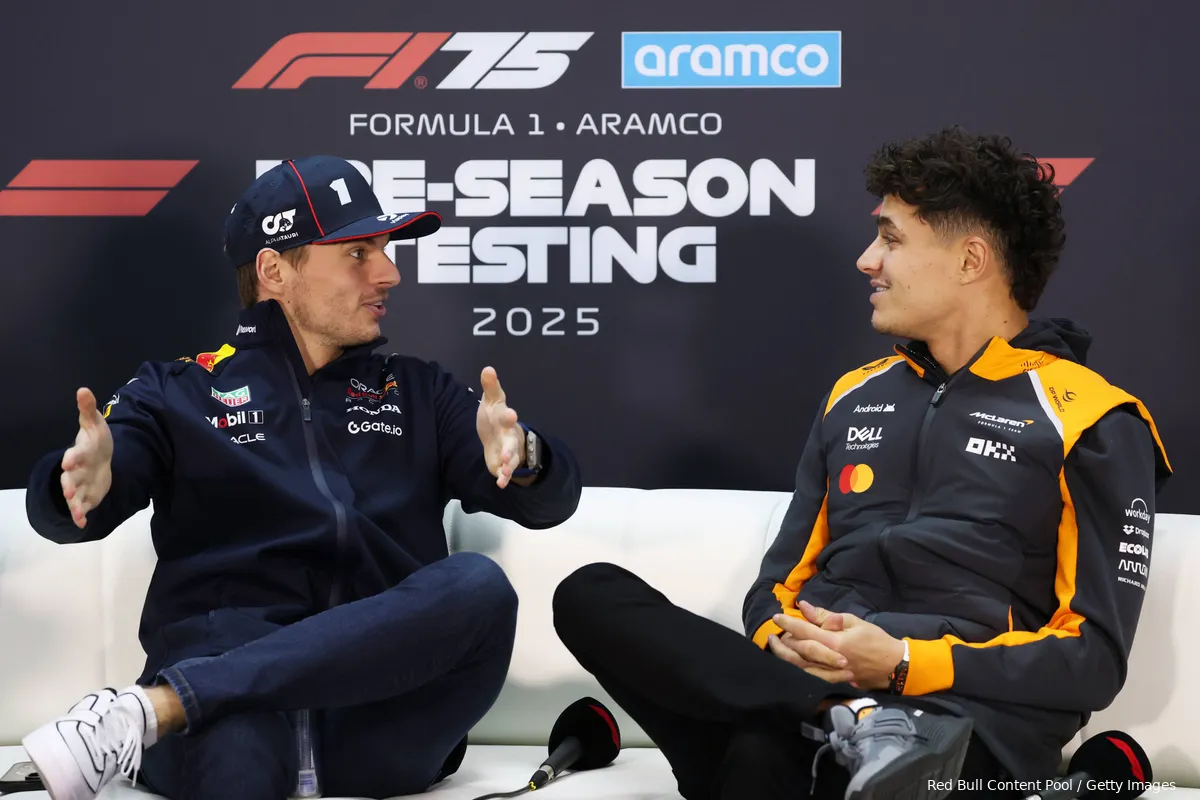 max verstappen lando norris wintertest bahrein 2025 16