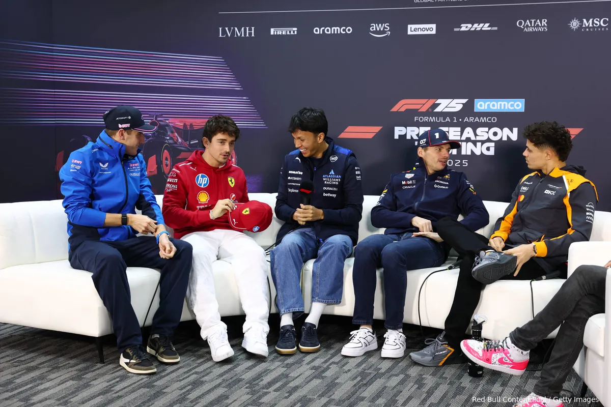 wintertest 2025 1 charles leclerc jack doohan alexander albon max verstappen lando norris