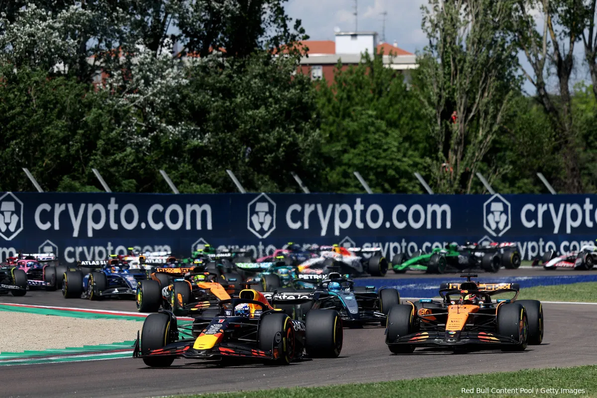 emilia romagna start 2025 grid max verstappen oscar piastri red bull racing mclaren