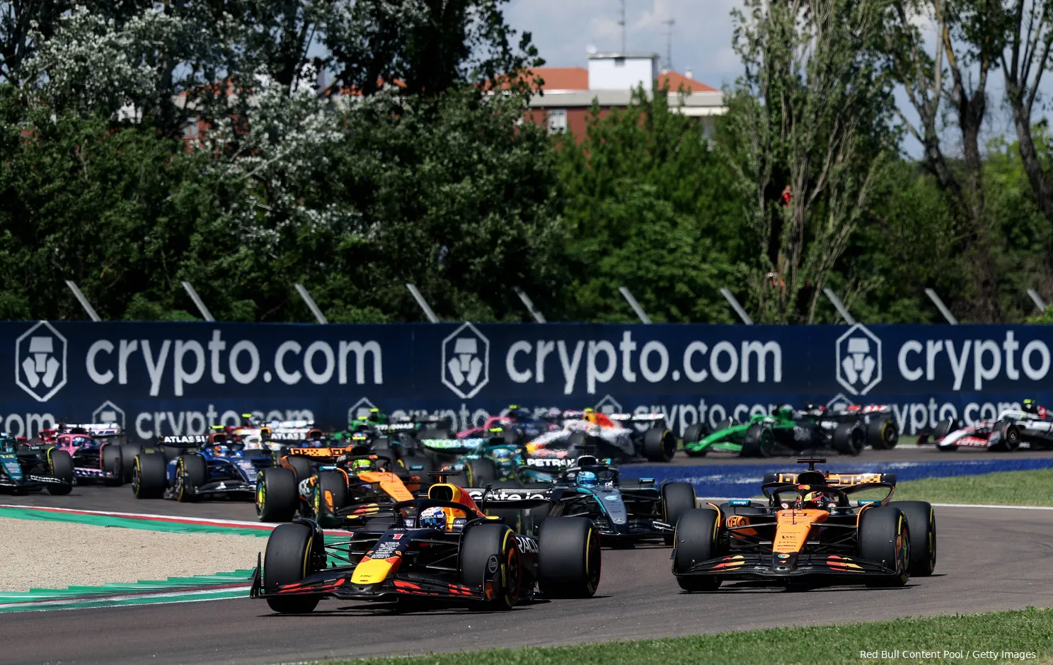 emilia romagna start 2025 grid max verstappen oscar piastri red bull racing mclaren
