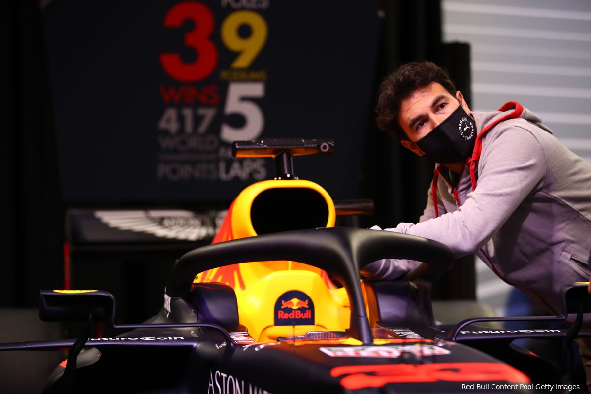 Perez toont ontwerp van allereerst Red Bull-helm