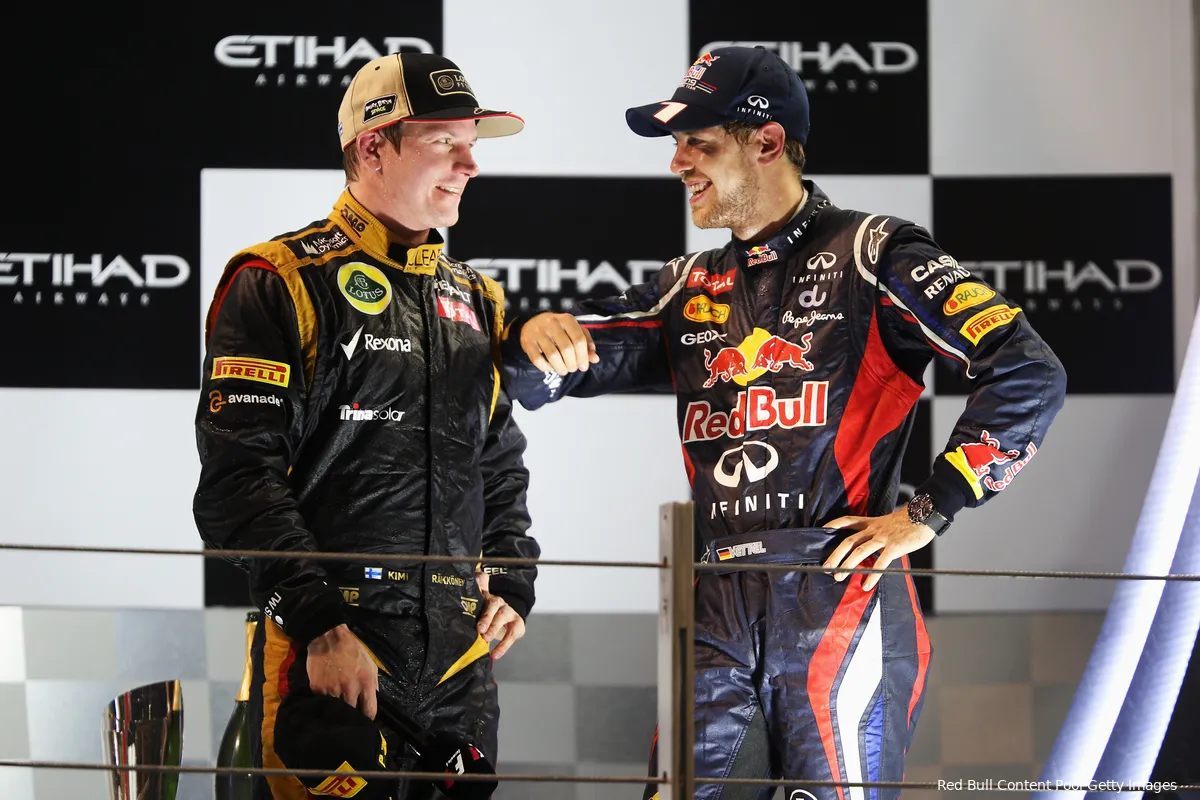 kimi raikkonen lotus sebastian vettel