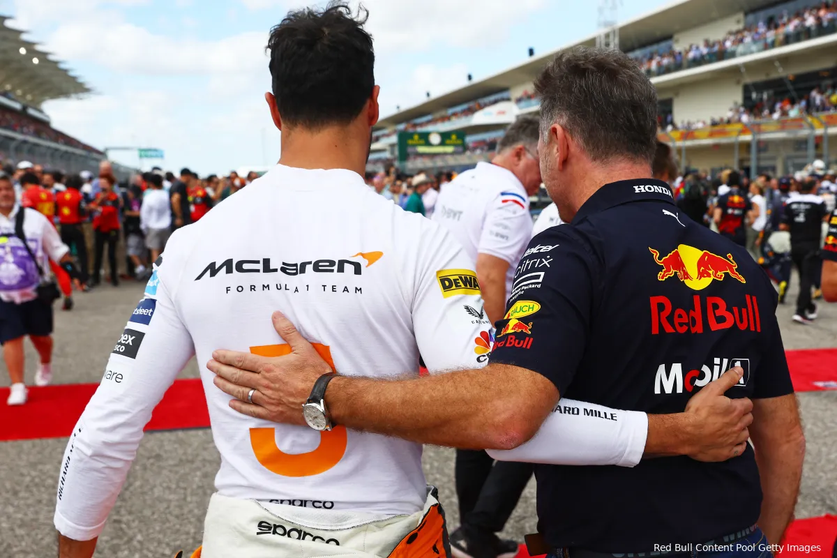 daniel ricciardo christian horner mclaren red bull racing f1 gp verenigde staten 2022
