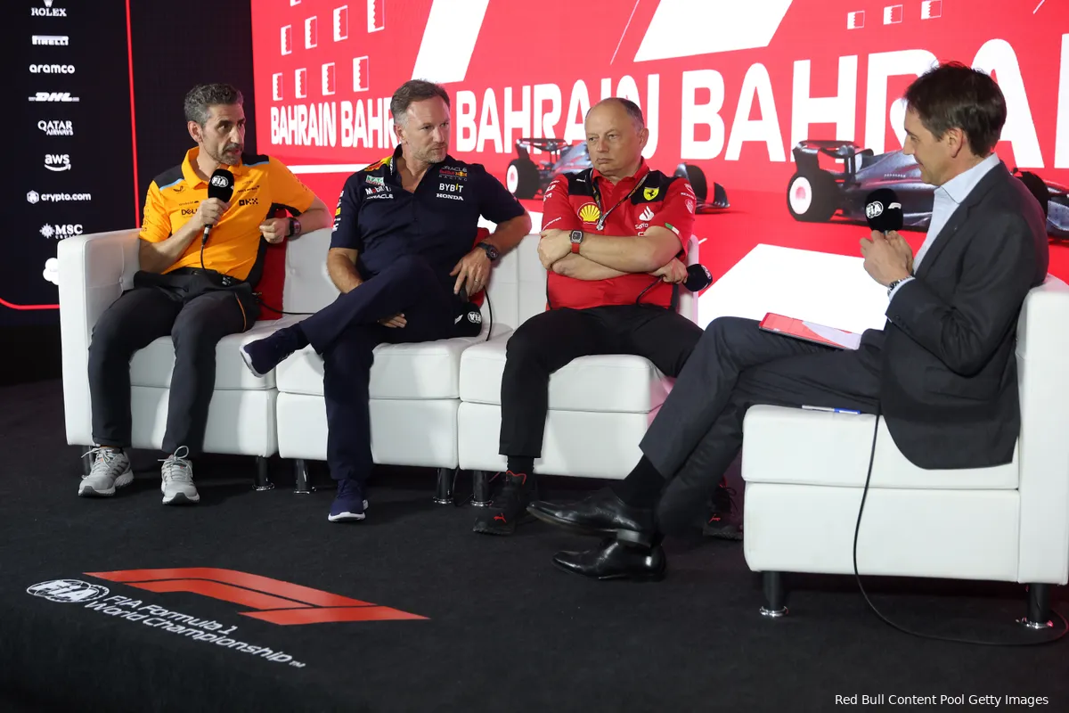 andrea stella frederic vasseur christian horner red bull racing mclaren ferrari f1 gp bahrein 2023
