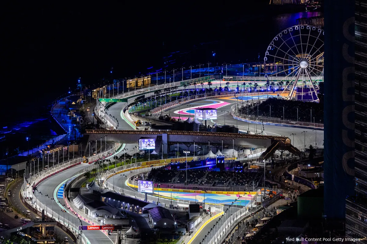 Het Jeddah Corniche Circuit, waar het weer allemaal gebeurt dit weekend.