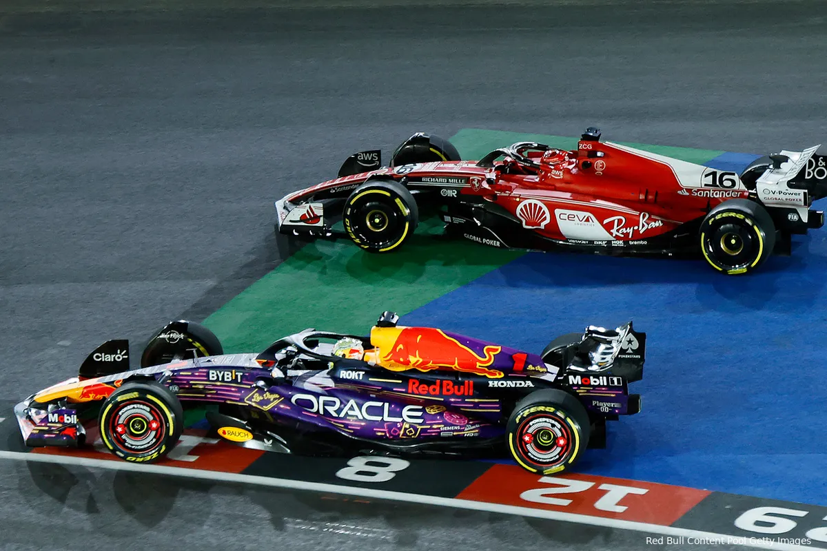 verstappen leclerc lasvegas redbull ferrari