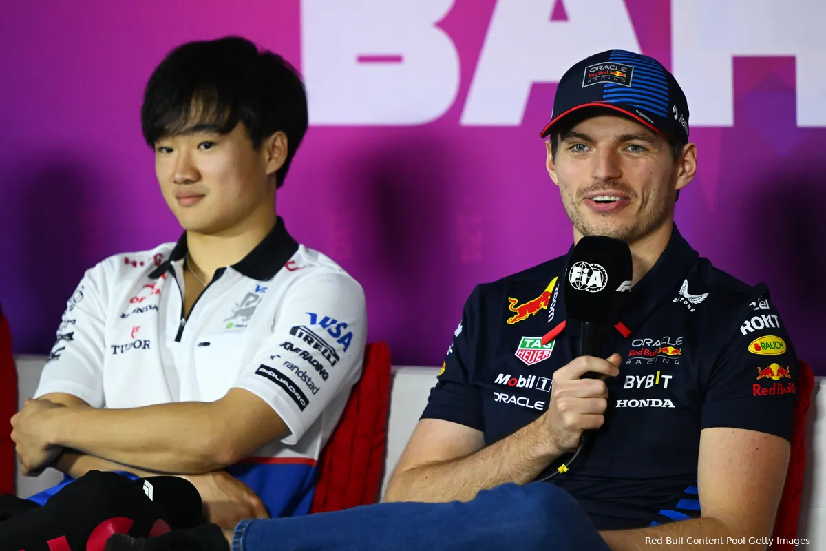 yuki tsunoda max verstappen persconferentie bahrein wintertest